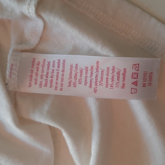 Justice white lavender sequin long sleeve Paris top size 12 - Picture 6 of 8